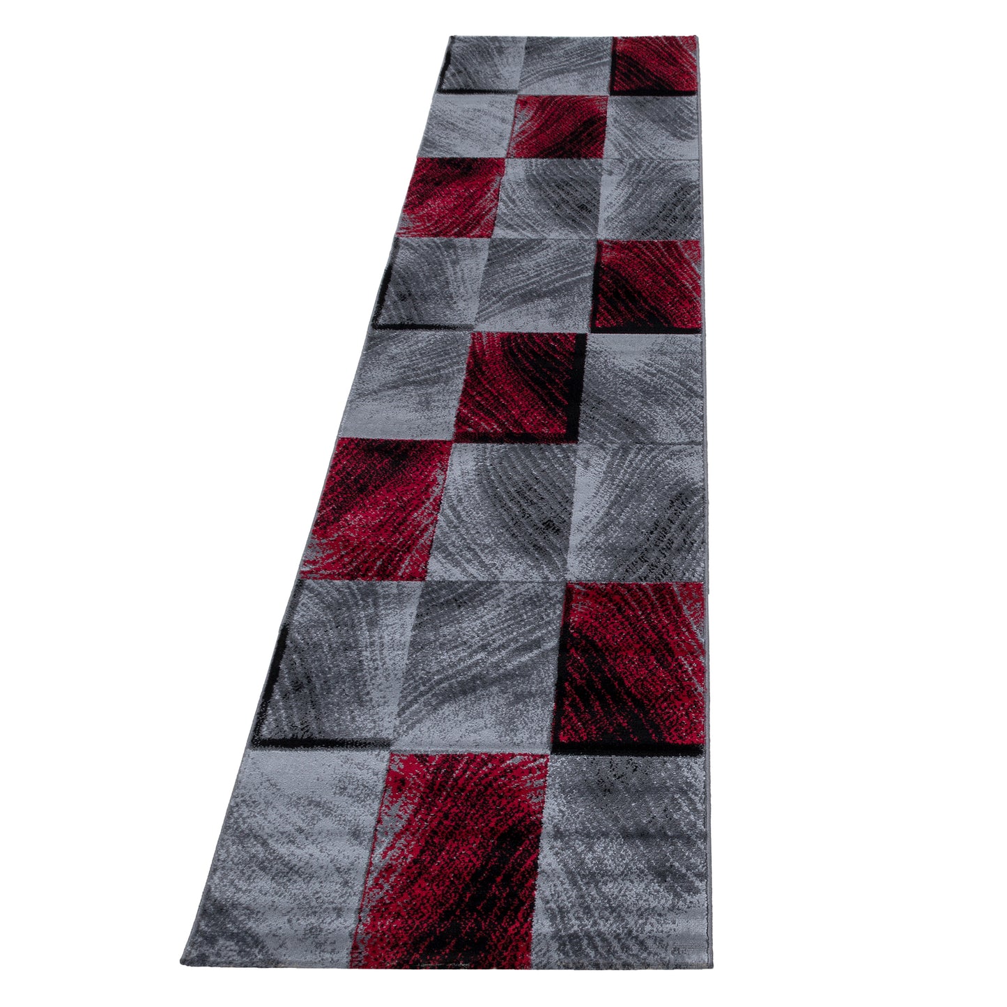 Plus Vloerkleed – Rood – Patchwork Design – Laagpolig