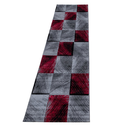 Plus Vloerkleed – Rood – Patchwork Design – Laagpolig