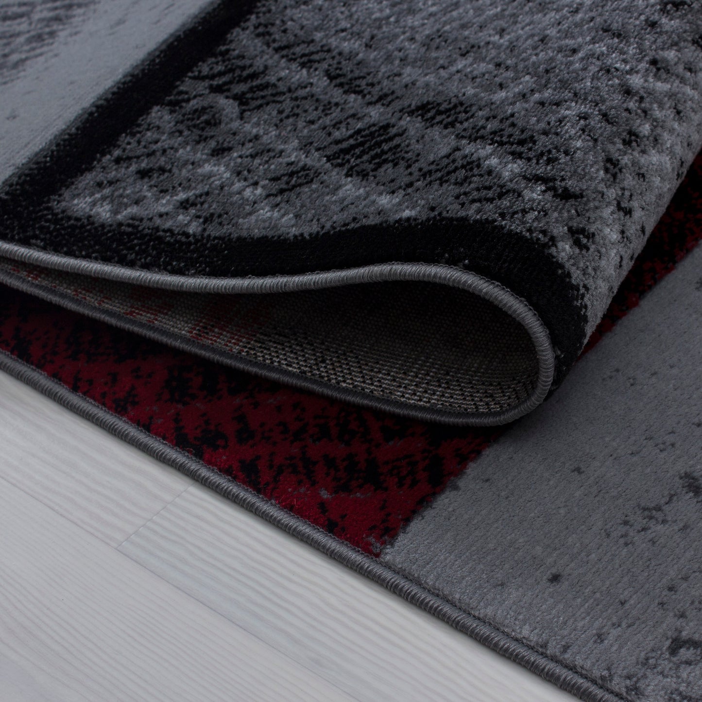 Plus Vloerkleed – Rood – Patchwork Design – Laagpolig