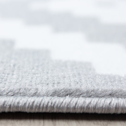 Plus Vloerkleed – Grijs – Ruitmotief – Laagpolig & Modern