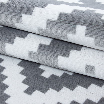 Plus Vloerkleed – Grijs – Ruitmotief – Laagpolig & Modern