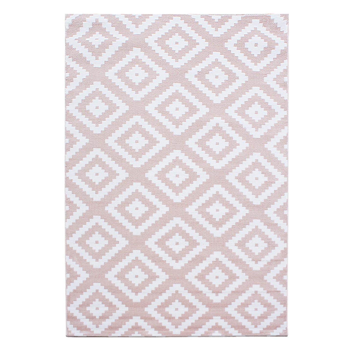 Plus Vloerkleed – Pink – Ruitmotief – Laagpolig & Modern