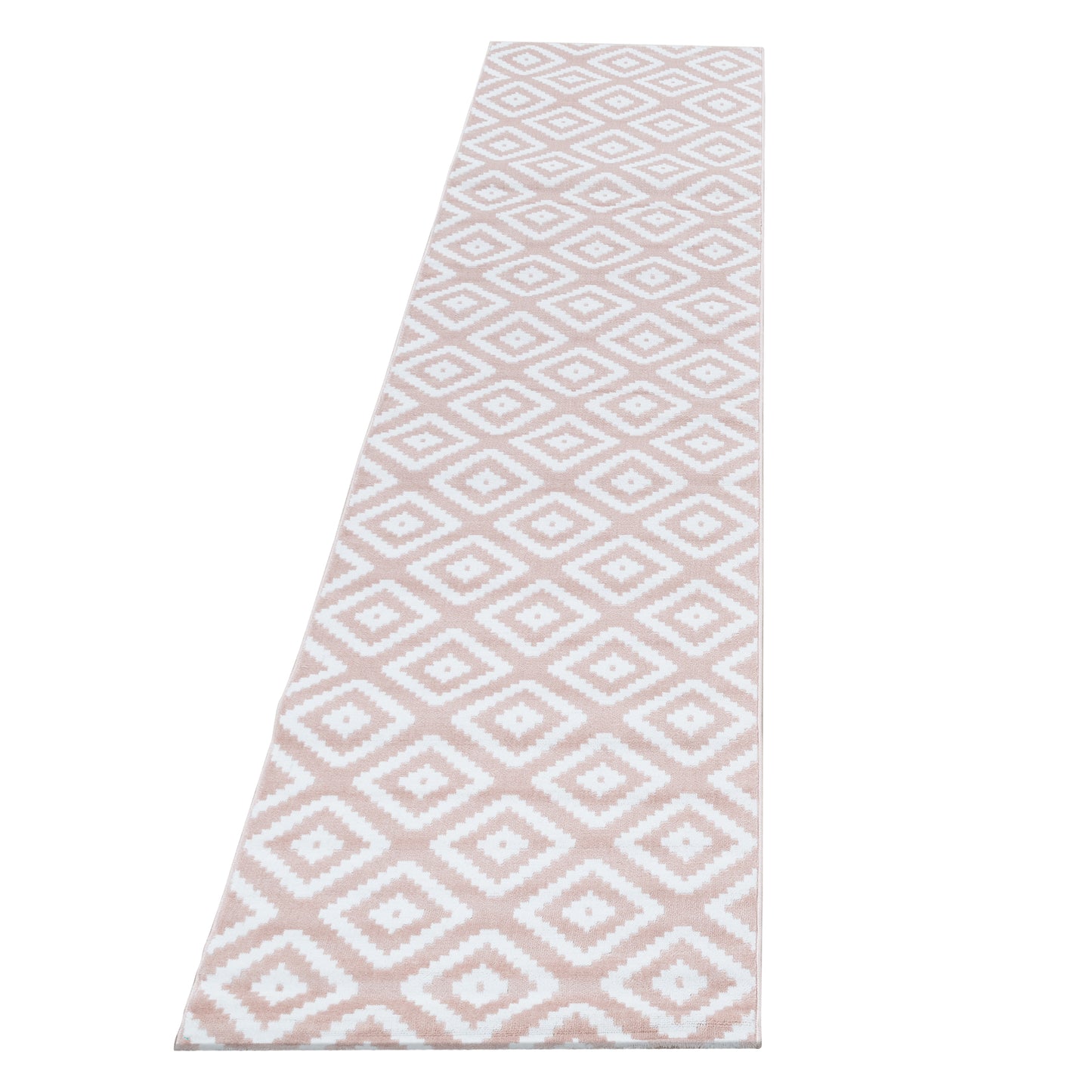 Plus Vloerkleed – Pink – Ruitmotief – Laagpolig & Modern