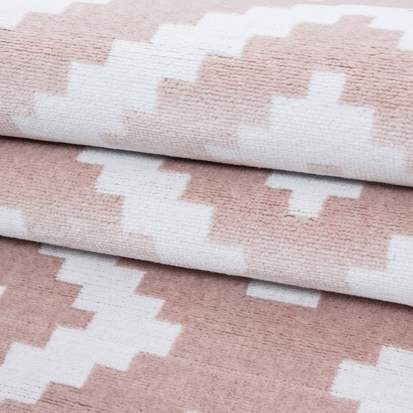 Plus Vloerkleed – Pink – Ruitmotief – Laagpolig & Modern
