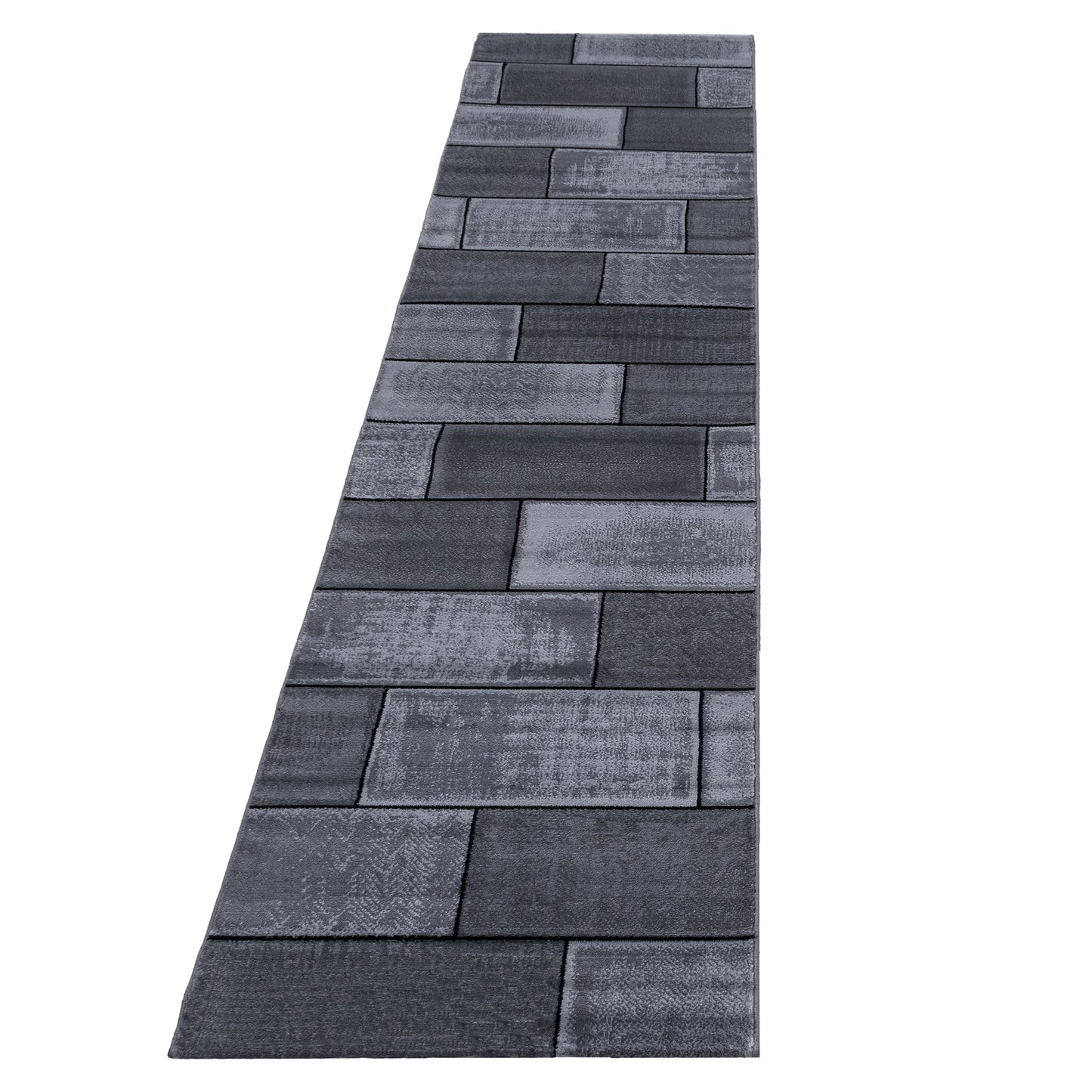 Plus Vloerkleed – Zwart – Steenlook Design – Laagpolig & Industrieel