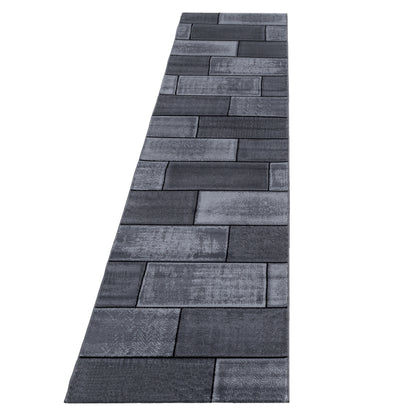 Plus Vloerkleed – Zwart – Steenlook Design – Laagpolig & Industrieel