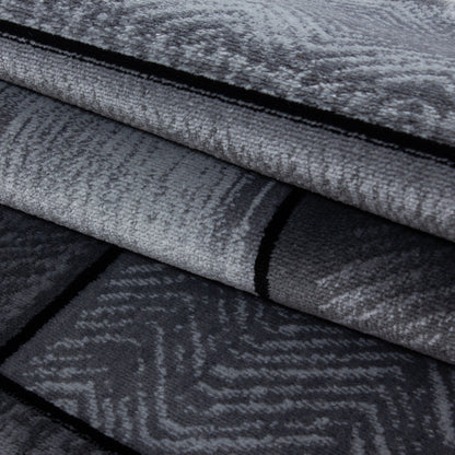 Plus Vloerkleed – Zwart – Steenlook Design – Laagpolig & Industrieel