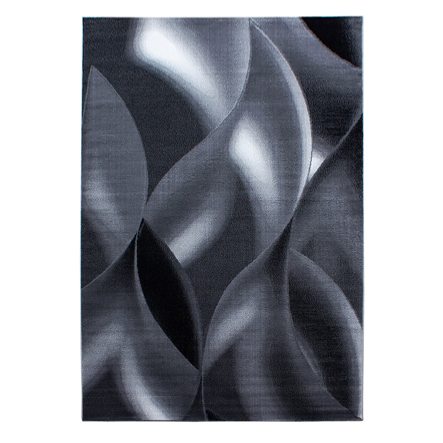 Plus Vloerkleed – Zwart – Golvend 3D Design – Laagpolig
