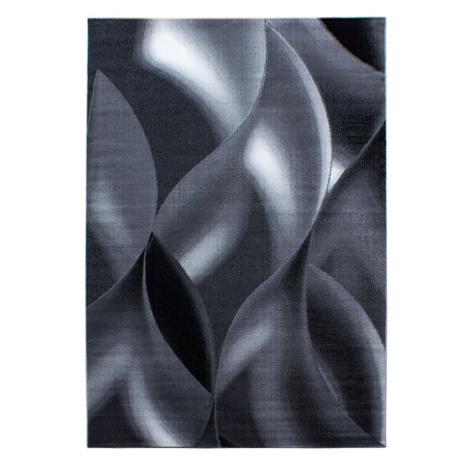 Plus Vloerkleed – Zwart – Golvend 3D Design – Laagpolig