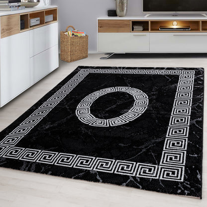 Plus Vloerkleed – Zwart – Klassiek Medaillon – Laagpolig & Decoratief