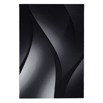 Plus Vloerkleed – Zwart/Antraciet – Golvend 3D Design – Laagpolig
