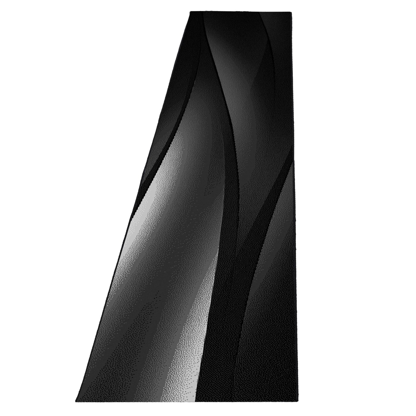 Plus Vloerkleed – Zwart/Antraciet – Golvend 3D Design – Laagpolig