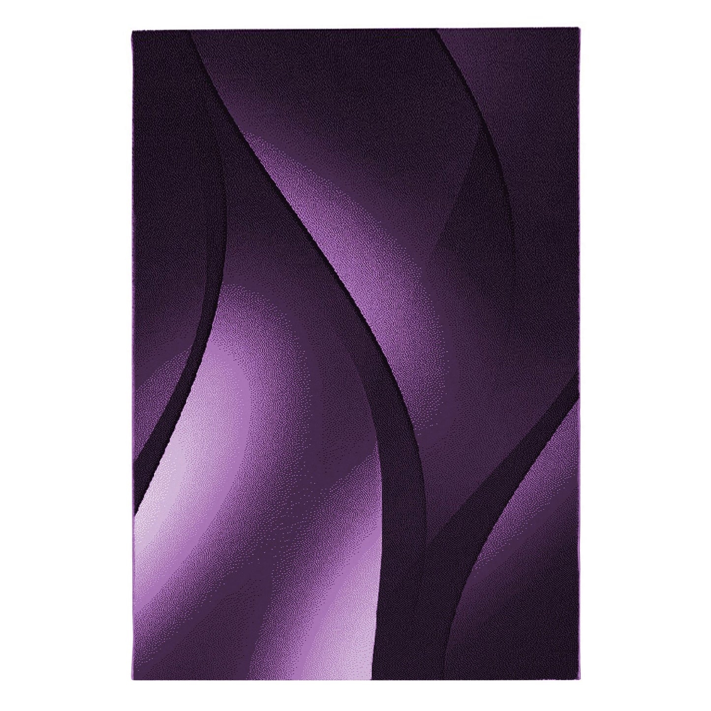 Plus Vloerkleed – Zwart/lila – Golvend 3D Design – Laagpolig