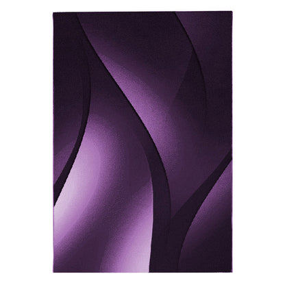 Plus Vloerkleed – Zwart/lila – Golvend 3D Design – Laagpolig