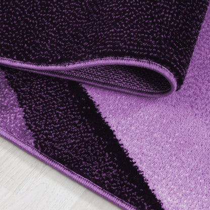 Plus Vloerkleed – Zwart/lila – Golvend 3D Design – Laagpolig