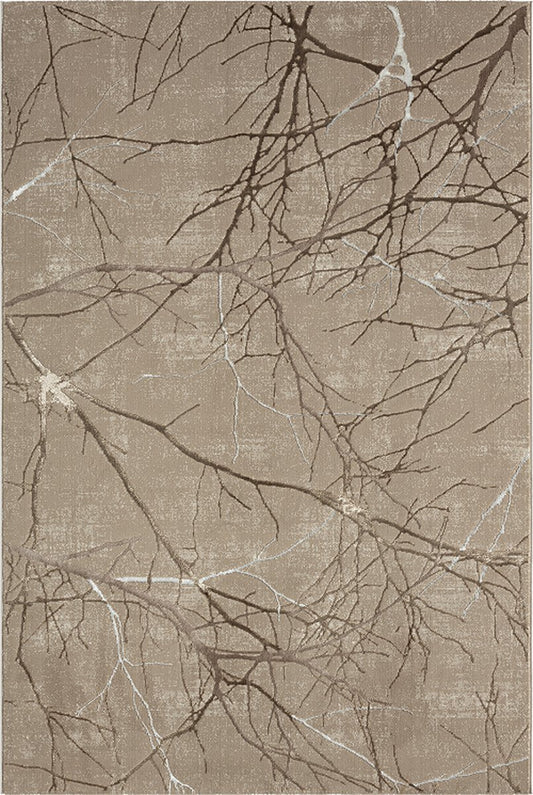 Creation Vloerkleed – Beige – Takken Design – Laagpolig Vloerkleed