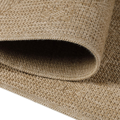 Vloerkleed Dhaka – Taupe/Grijs – Laagpolig met Levendig Design – Voor Binnen en Buiten