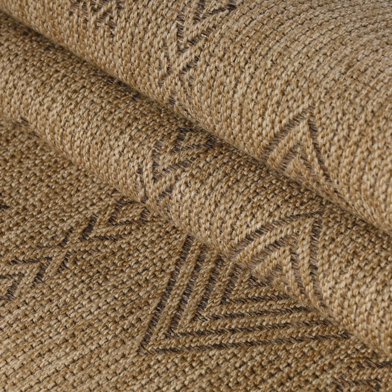 Vloerkleed Dhaka – Beige/Zwart – Laagpolig met Levendig Design – Voor Binnen en Buiten