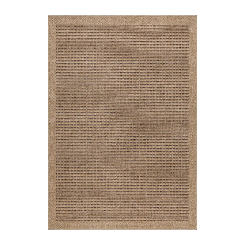 Vloerkleed Dhaka – Taupe/Zwart – Laagpolig met Levendig Design – Voor Binnen en Buiten