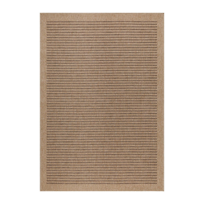 Vloerkleed Dhaka – Taupe/Zwart – Laagpolig met Levendig Design – Voor Binnen en Buiten