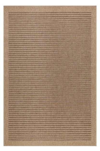 Vloerkleed Dhaka – Taupe/Zwart – Laagpolig met Levendig Design – Voor Binnen en Buiten