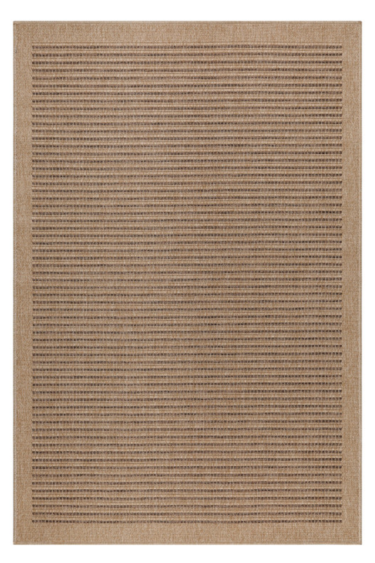 Vloerkleed Dhaka – Taupe/Zwart – Laagpolig met Levendig Design – Voor Binnen en Buiten