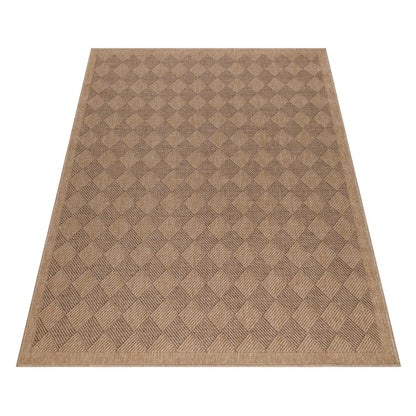 Vloerkleed Dhaka – Taupe/Beige – Laagpolig met Levendig Design – Voor Binnen en Buiten