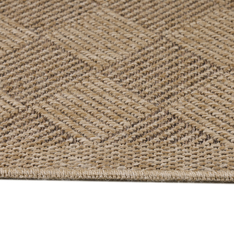 Vloerkleed Dhaka – Taupe/Beige – Laagpolig met Levendig Design – Voor Binnen en Buiten