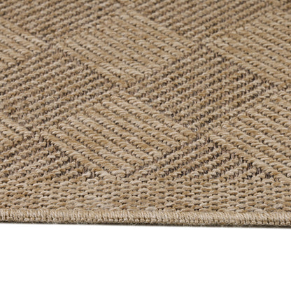 Vloerkleed Dhaka – Taupe/Beige – Laagpolig met Levendig Design – Voor Binnen en Buiten