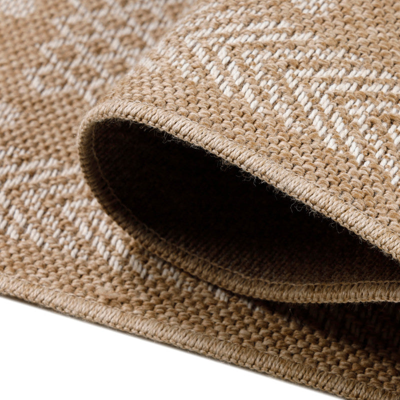 Vloerkleed Dhaka – Lichtbeige/Beige – Laagpolig met Levendig Design – Binnen en Buiten