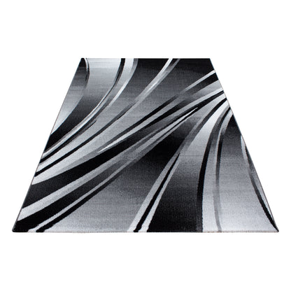 Parma Vloerkleed – Zwarte Golf – Laagpolig & Modern Design