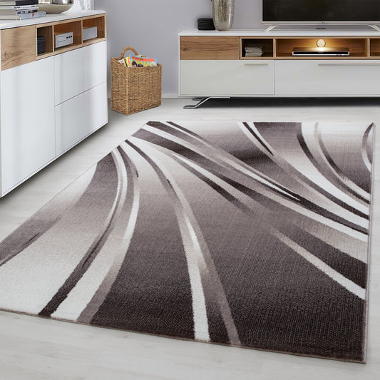 Parma Vloerkleed – Bruine Golf – Laagpolig & Modern Design