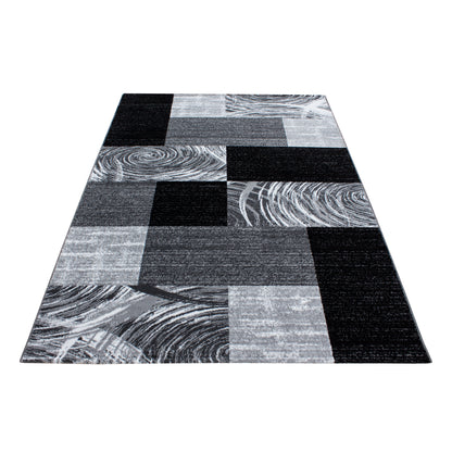 Parma Vloerkleed – Zwart Blok – Laagpolig & Modern Design