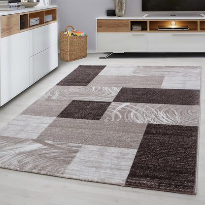 Parma Vloerkleed – Bruin Blok – Laagpolig & Modern Design