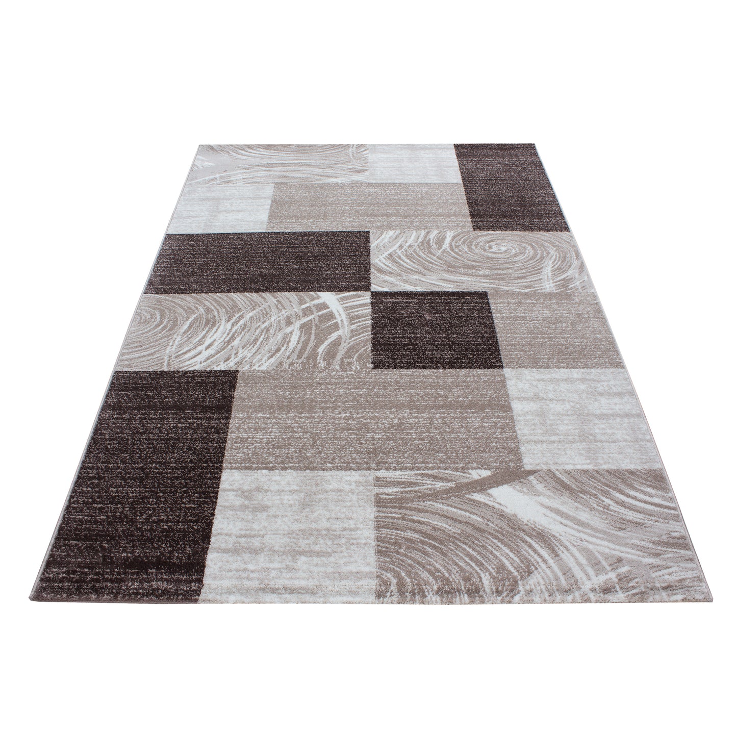 Parma Vloerkleed – Bruin Blok – Laagpolig & Modern Design