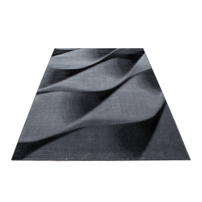 Parma Vloerkleed – Zwart Golvend – Laagpolig & Modern Design