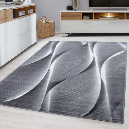 Parma Vloerkleed – Zwarte Curve – Laagpolig & Modern Design