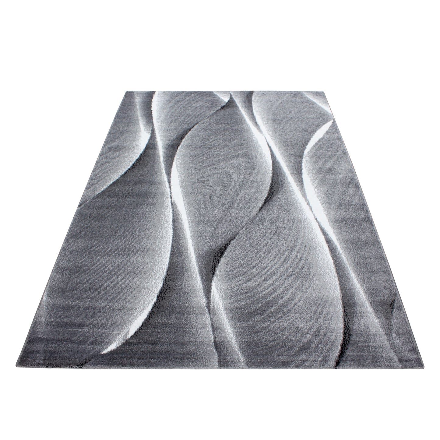 Parma Vloerkleed – Zwarte Curve – Laagpolig & Modern Design