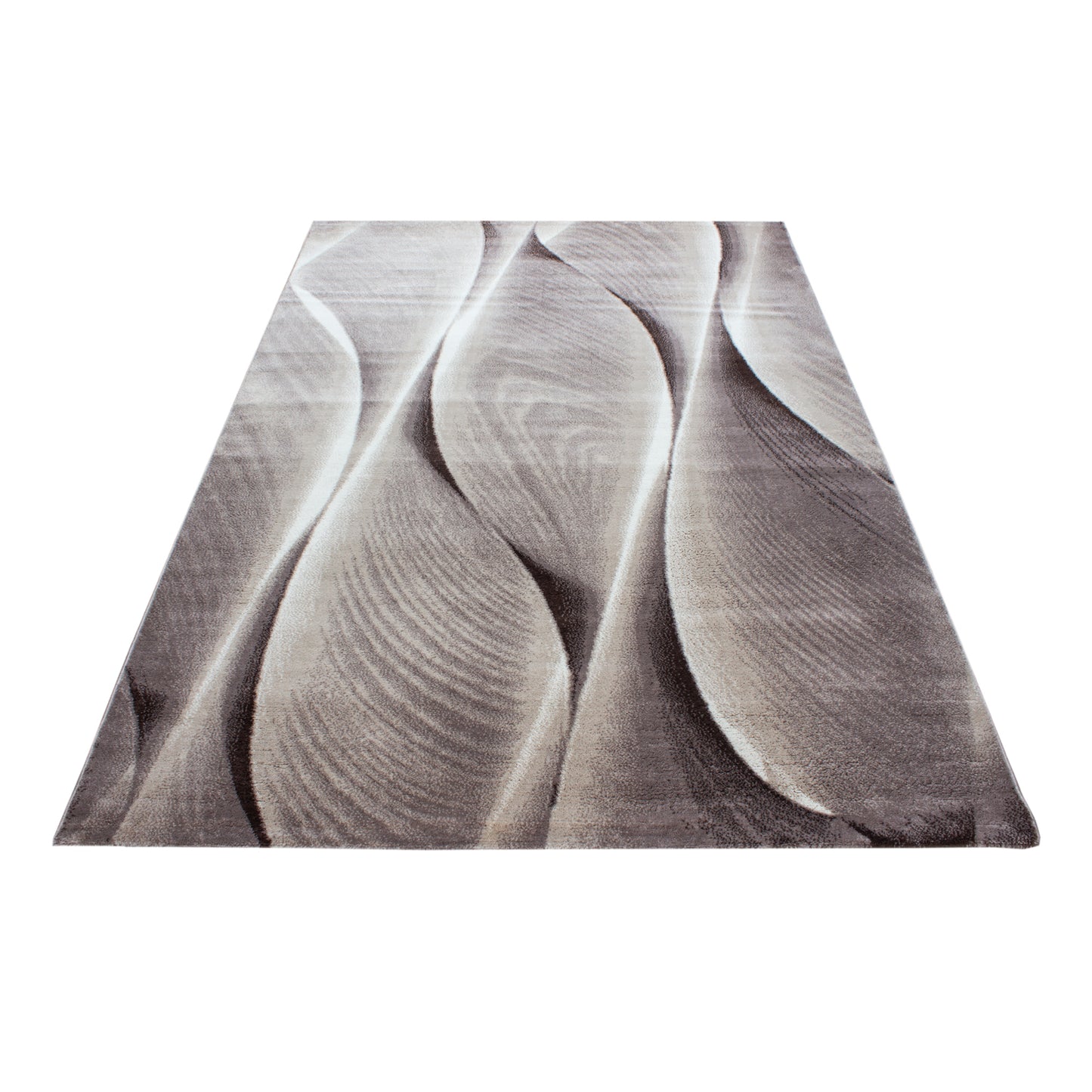 Parma Vloerkleed – Bruine Curve – Laagpolig & Modern Design