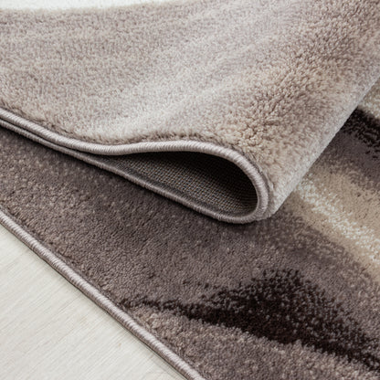 Parma Vloerkleed – Bruine Curve – Laagpolig & Modern Design