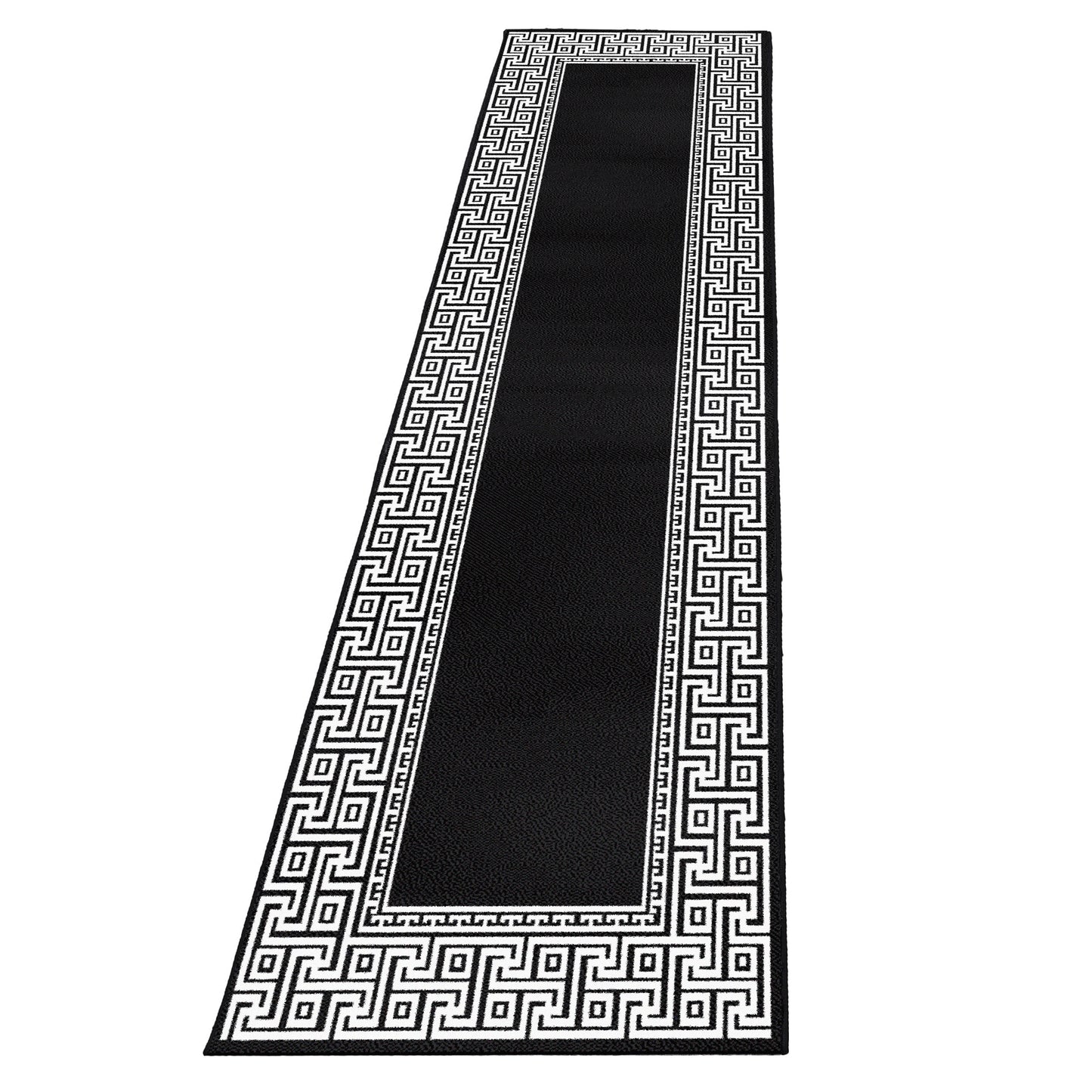 Parma Vloerkleed – Zwart Klassiek Randmotief – Laagpolig & Modern Design