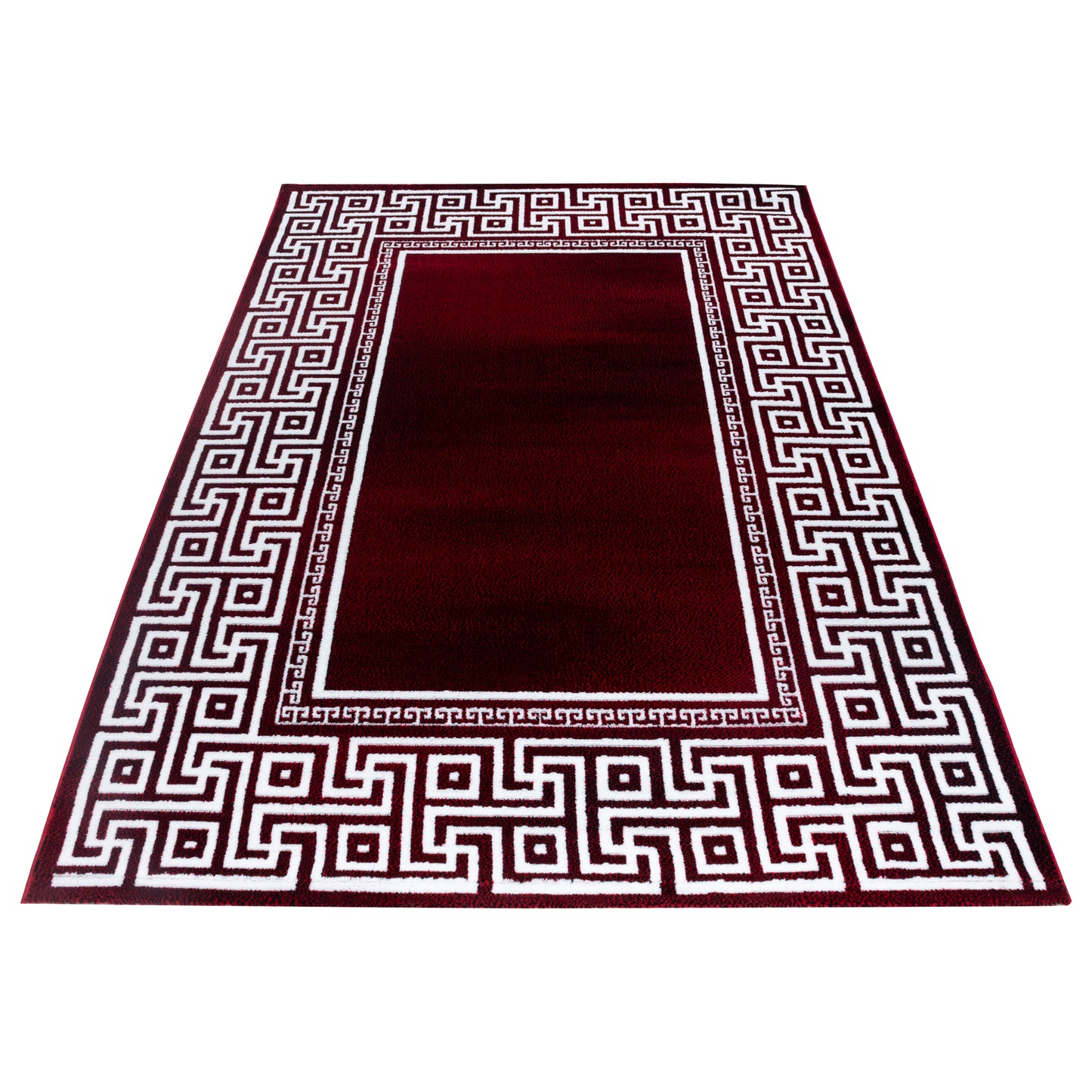 Parma Vloerkleed – Rood Klassiek Randmotief – Laagpolig & Modern Design