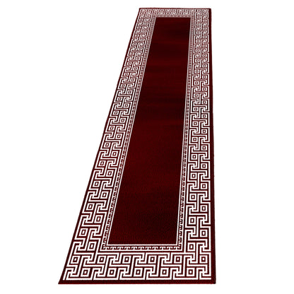 Parma Vloerkleed – Rood Klassiek Randmotief – Laagpolig & Modern Design