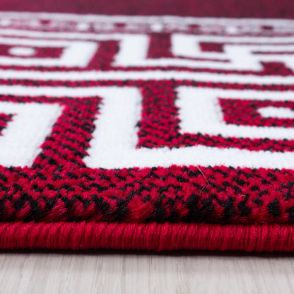 Parma Vloerkleed – Rood Klassiek Randmotief – Laagpolig & Modern Design