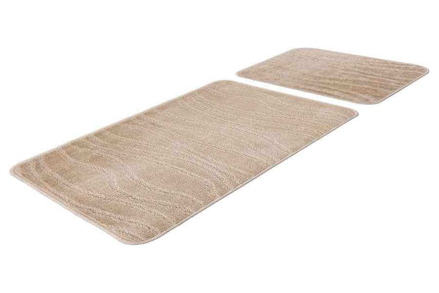 Bari badset 50×120 cm – Beige met ton-sur-ton structuur