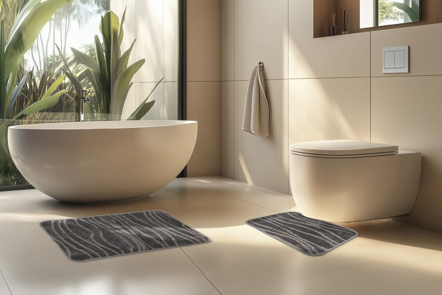 Bari badset 50×120 cm – Grijs met ton-sur-ton structuur