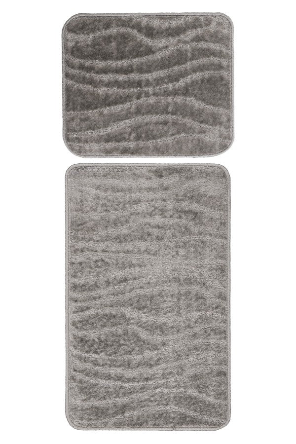 Bari badset 50×120 cm – Zilvergrijs met ton-sur-ton structuur
