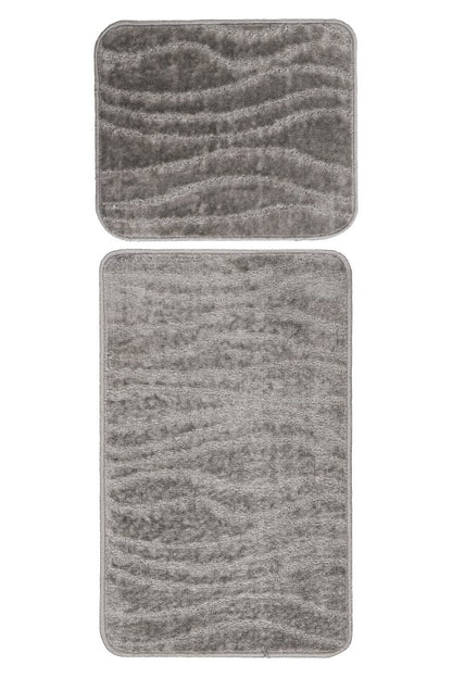 Bari badset 50×120 cm – Zilvergrijs met ton-sur-ton structuur
