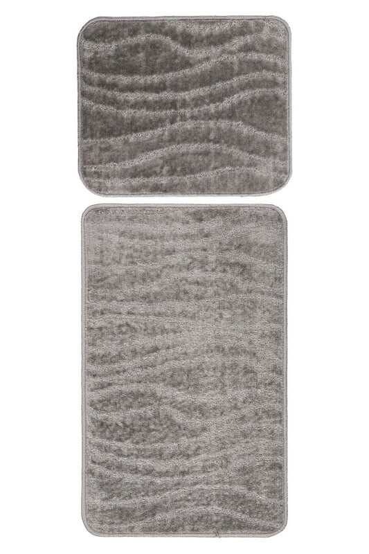 Bari badset 50×120 cm – Zilvergrijs met ton-sur-ton structuur
