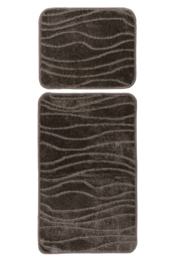 Bari badset 50×120 cm – Taupe met ton-sur-ton structuur
